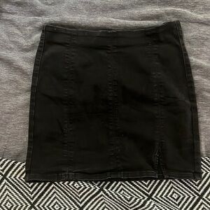 Free People Black Jean stretchy mini skirt